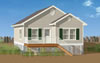 2 Bedroom modular home open floor plan, The Sandpiper, one level living space, Monmouth County, NJ.